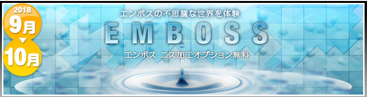 《エンボスの不思議な世界を体験》EMBOSSニス加工オプション無料!キャンペーン